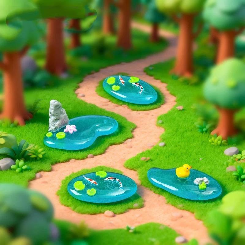 Bonsai Koi Garden - تماثيل صغيرة من الراتنج على شكل